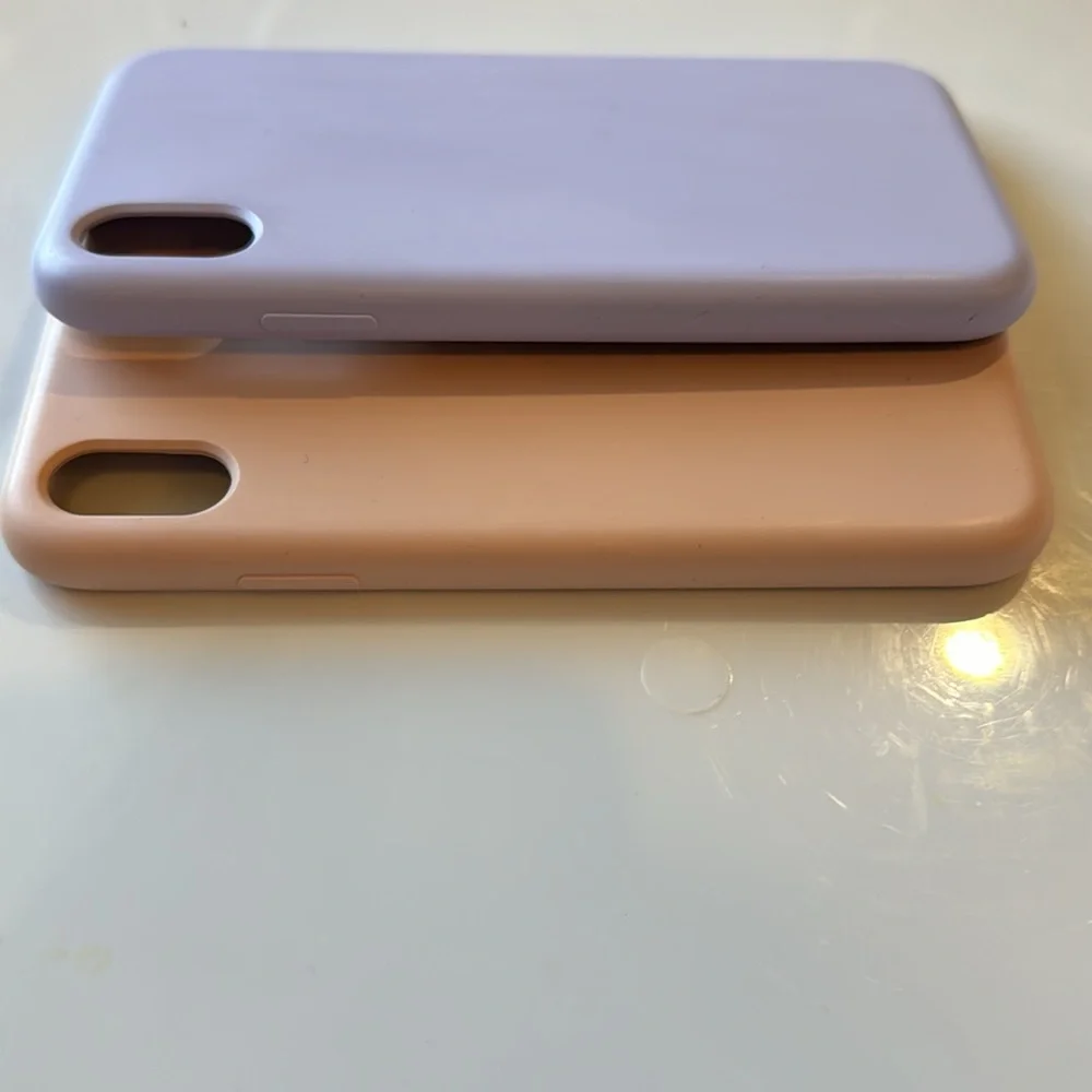Set of Two Cordking iPhone XR Silicone Ultra Slim Cases Pink & Purple